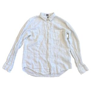 J.Crew Tailored‎ Fit 100% Irish Linen Shirt Long Sleeve Button Down White XL